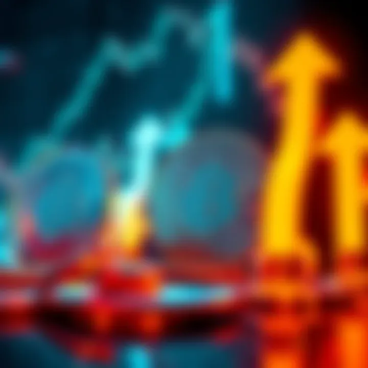 A graphic showing Litecoin (LTC) coins with upward arrows, representing futures contracts and investment growth.