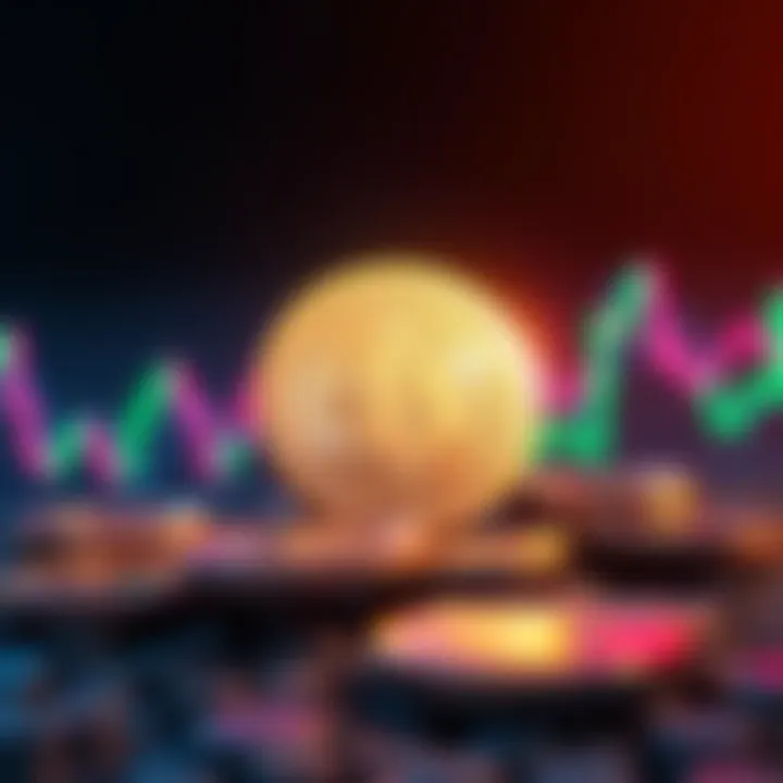 A graphic showing Litecoin with a positive trend arrow while other coins decline.