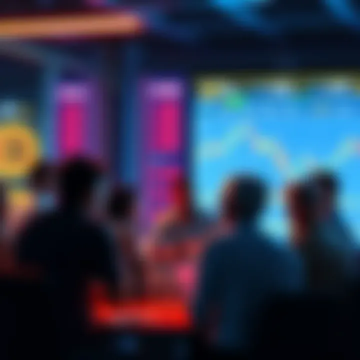 A group of people engaged in a discussion about Litecoin trading strategies and market trends