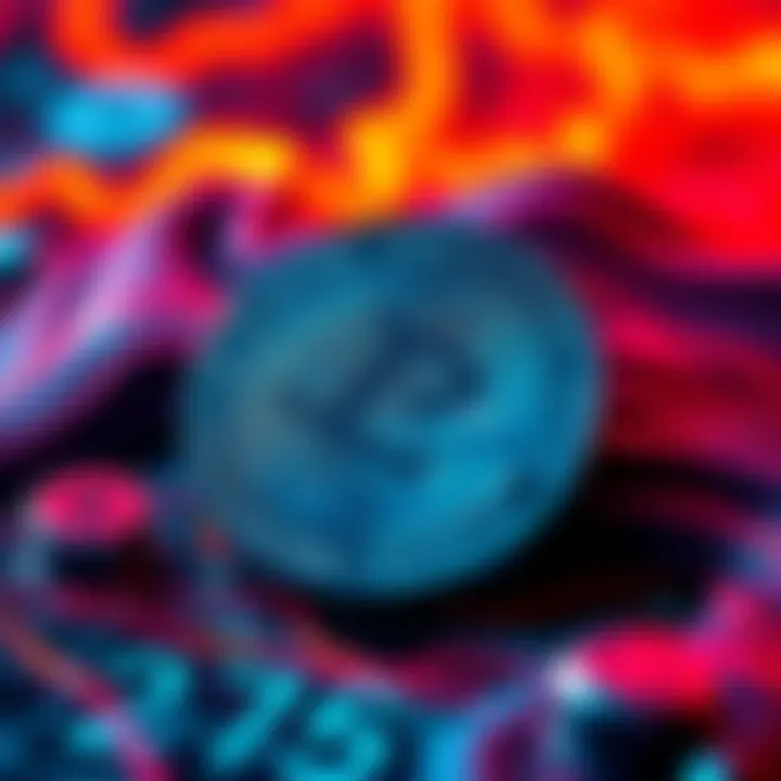 Illustration showing Litecoin logo with digital contracts and privacy shield symbols