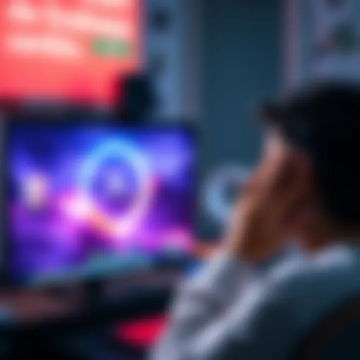 A worried person looking at a computer screen showing a loading symbol, representing delays in liveness checks.