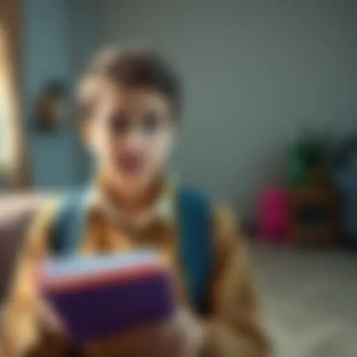A parent looking for a tutor for their 1st grader in Elk Grove, holding a notebook and pencil with a concerned expression.