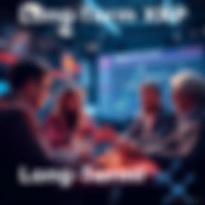 A group of long-term XRP investors discussing their experiences and strategies in the cryptocurrency market