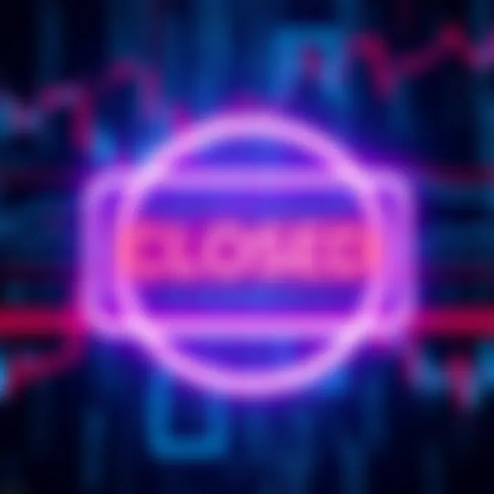 A graphic showing a closed sign with a digital background representing decentralized trading platforms.