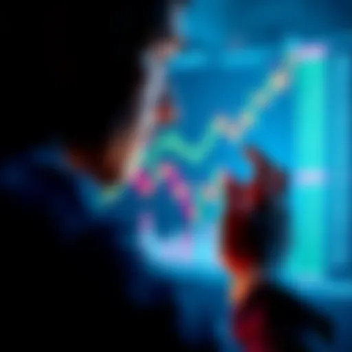 A person looking at a financial chart showing Loopring's stock price rising, indicating optimism about the investment.