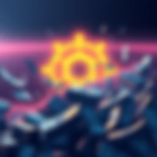 Illustration showing a large amount of money disappearing with a Solana logo in the background