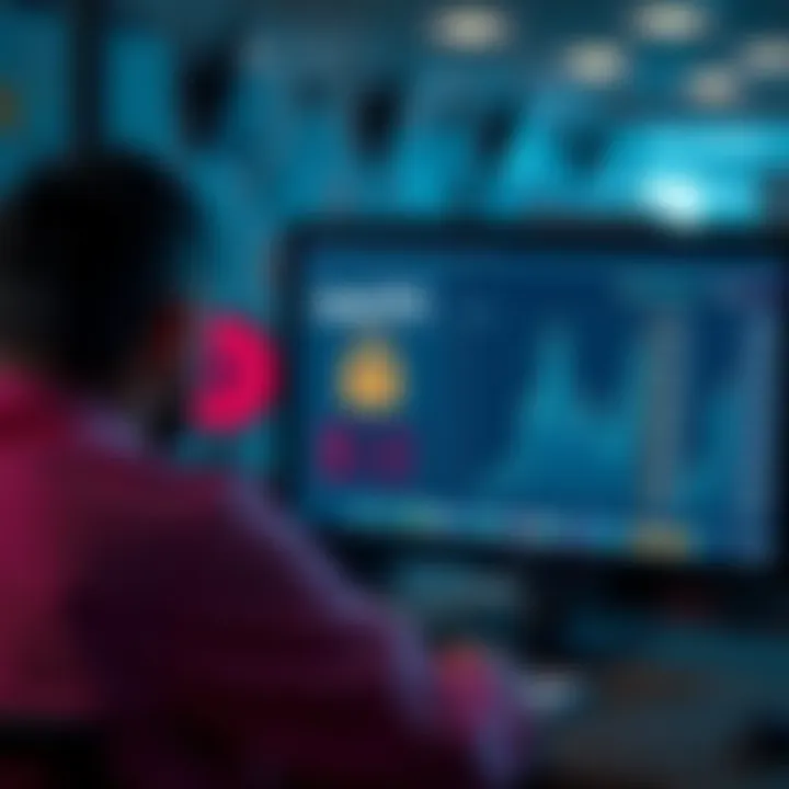 A worried person looking at a computer screen showing a missing coin balance after a lockup period