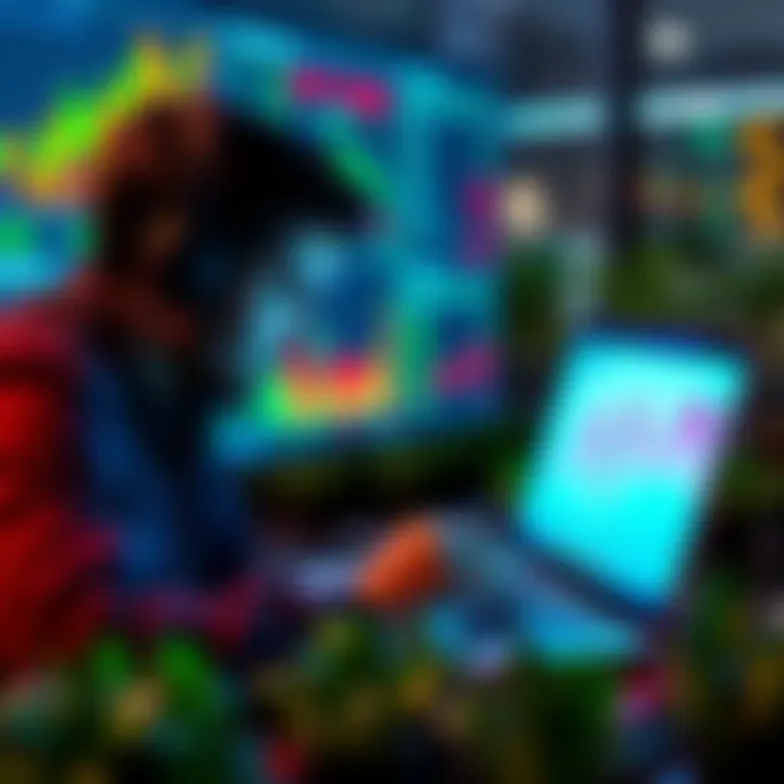 A person analyzing financial charts and graphs on a laptop while considering investments in liquidity provider farming.