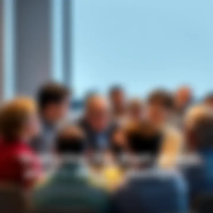 A group of people discussing their personal LTC journeys in a community setting