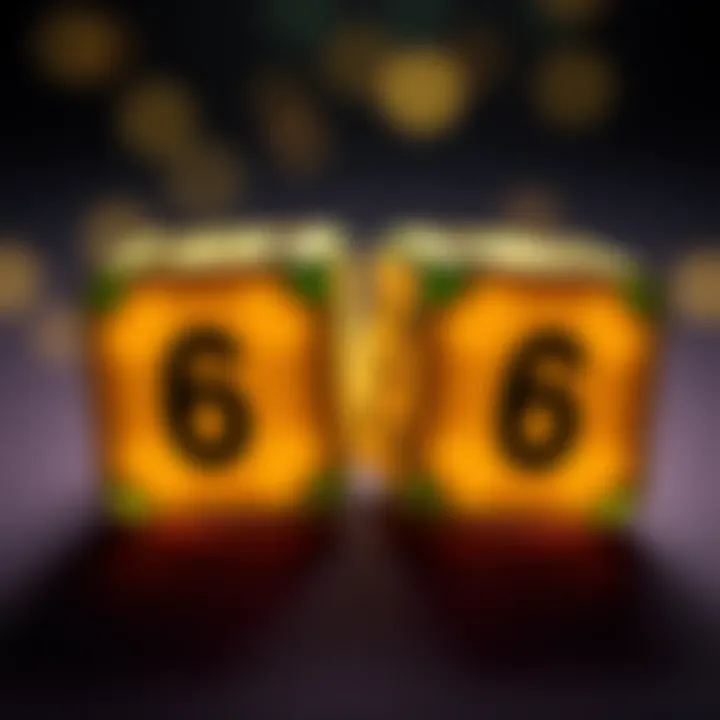 A pair of dice with all six faces showing the number six, symbolizing luck and fortune in games.