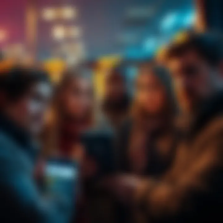 People worried about losing money A group of concerned individuals discussing issues with a cryptocurrency exchange, with worried expressions and a phone displaying the Lupebitex.com website.