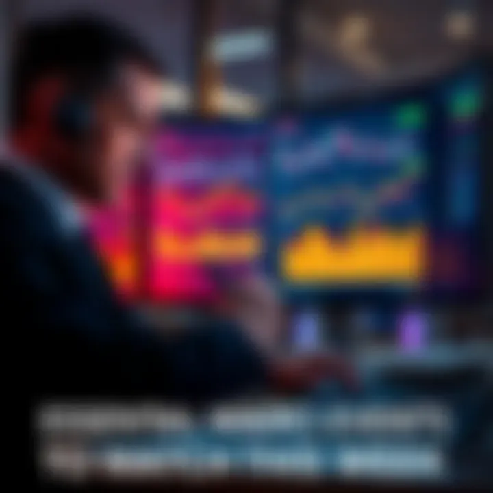 A financial analyst reviews charts and graphs showing macroeconomic indicators for the week ahead