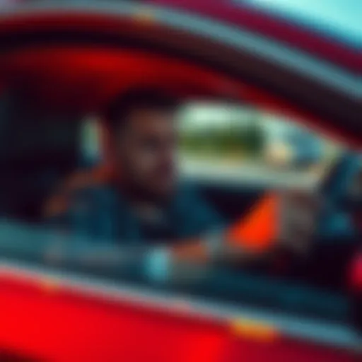 A man sits in a luxury car looking thoughtful, with a frown, emphasizing regret over his decision to buy the car instead of investing in Bitcoin.