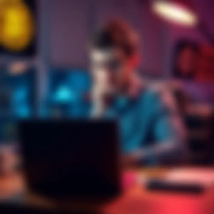 A man sits at a desk with a laptop, looking frustrated while trying to remember his Bitcoin wallet password.