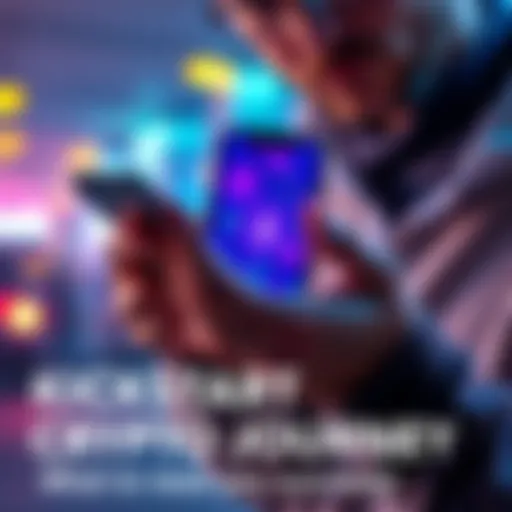 A person examining cryptocurrency symbols on a smartphone, ready to start their crypto journey.