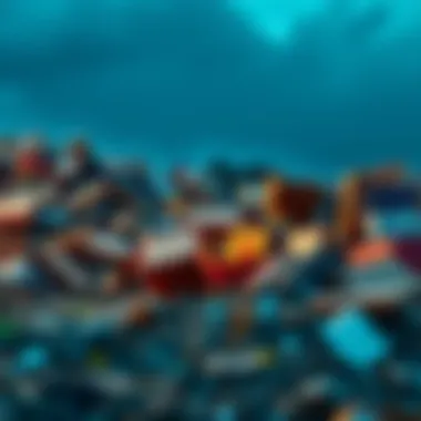 A man digging through a landfill, looking for lost bitcoins, surrounded by heaps of trash and old pizza boxes