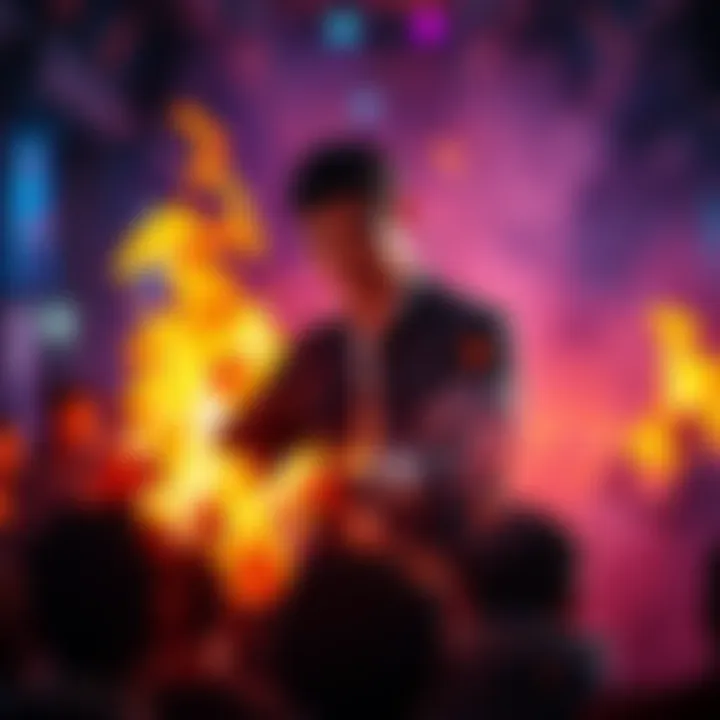 CEO Burning OM Tokens Mantra's CEO overseeing the burning process of OM tokens in a vibrant community setting