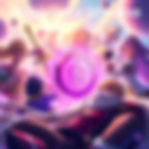 A vibrant scene from MapleStory Universe featuring characters and the new $NXPC token symbol in a colorful fantasy setting