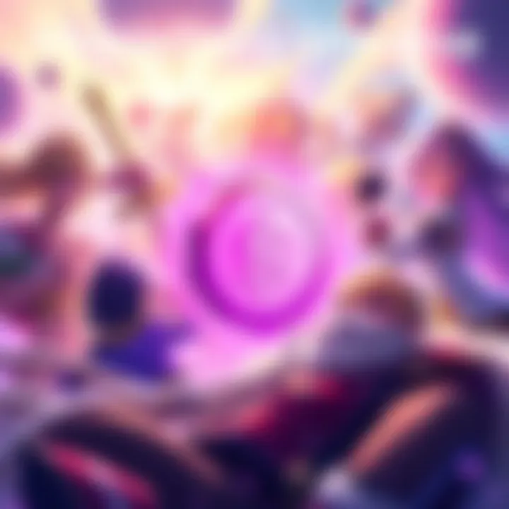 A vibrant scene from MapleStory Universe featuring characters and the new $NXPC token symbol in a colorful fantasy setting