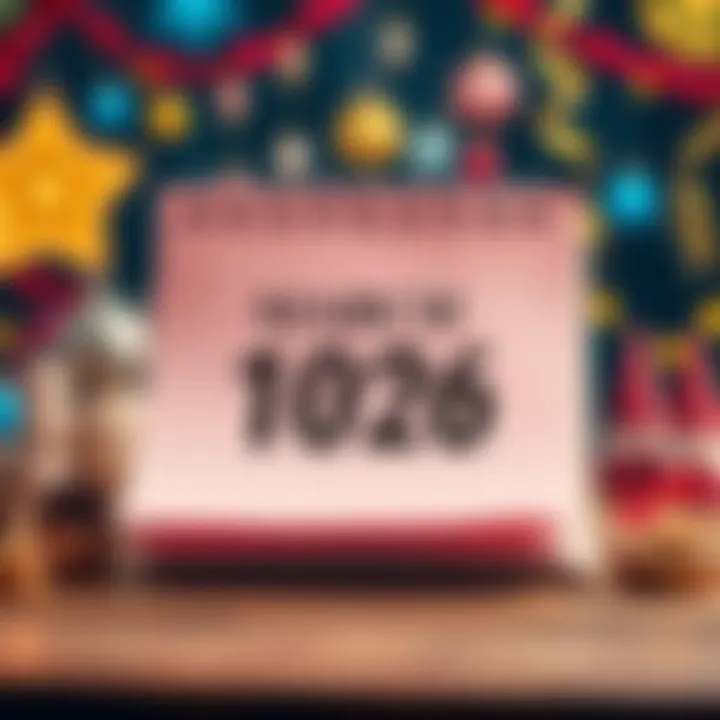 A calendar page turned to March 13, 2026, highlighting the date with a festive background and symbols of celebration