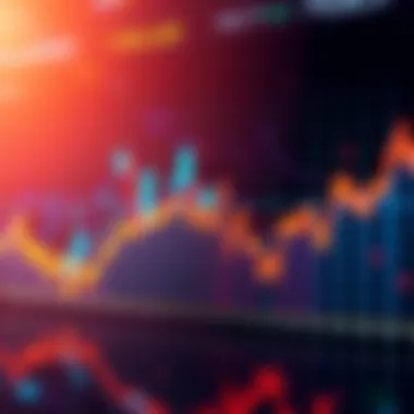 A chart showing a downward trend in market prices, indicating a potential drop from 58K to 43K.