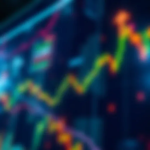 A stock market chart showing rising prices with upward trends, symbolizing greed among investors.