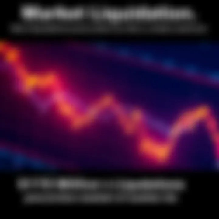 A graph showing a sharp decline in Bitcoin and Ethereum prices, indicating mass liquidations in the market.