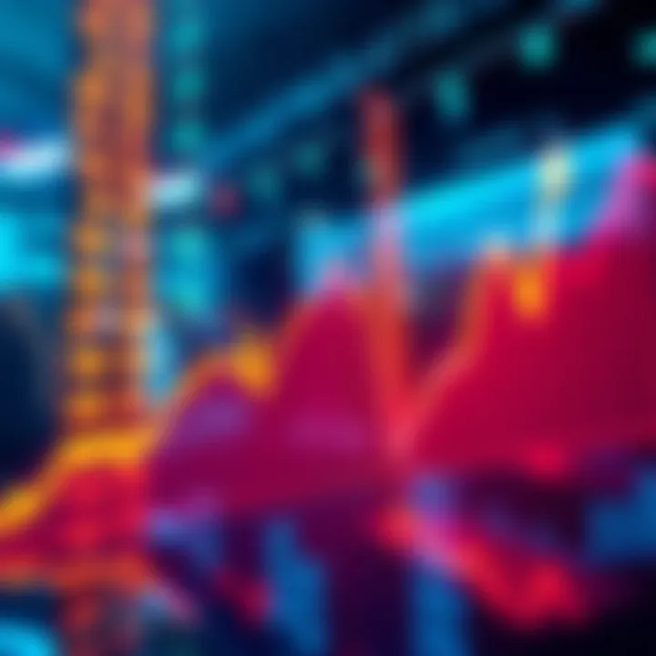 A graph showing upward and downward trends in market prices, indicating fluctuations in values.