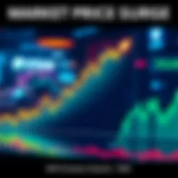 A graphic showing a price chart with an upward trend, indicating potential market surge beyond 100k.