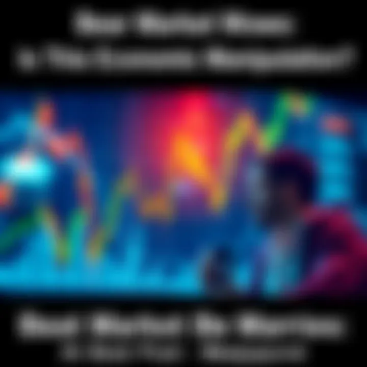 A financial chart showing a downward trend with worried investors looking at it.