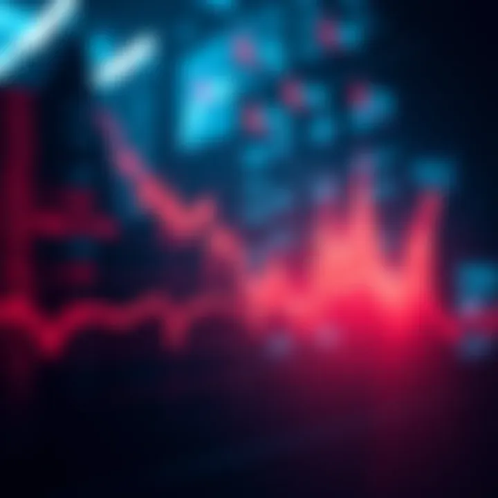 A line graph showing a significant dip in market trends over time, highlighting the downturn's impact on investments and trading strategies.