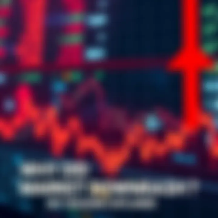 Market Downturn A graph showing a downward trend in stock market prices with red arrows pointing downwards, symbolizing the recent market crash.