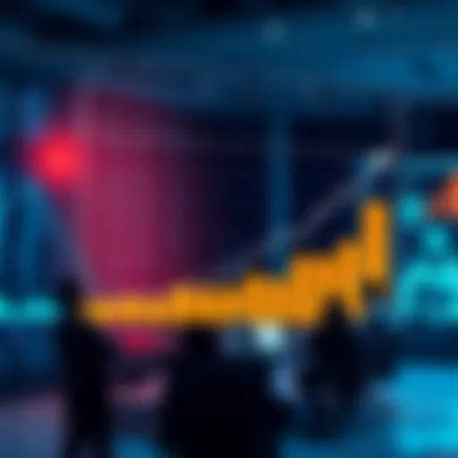 A graph showing upward trends in investment, with investors discussing strategies in a boardroom setting.