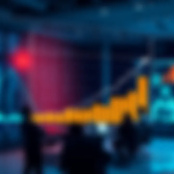 A graph showing upward trends in investment, with investors discussing strategies in a boardroom setting.