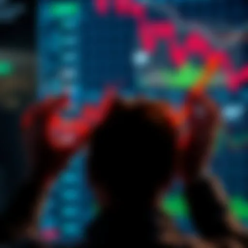 A person looking at two diverging graphs, one optimistic and one pessimistic, symbolizing market predictions