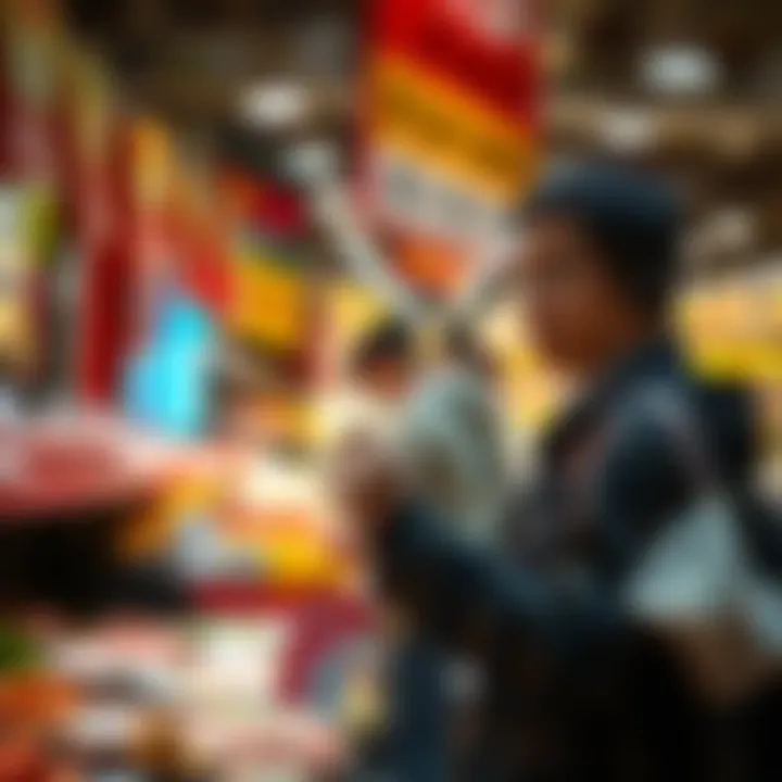 A person stopping sales at a market, with a focus on price tags being removed, highlighting efforts to stabilize prices.