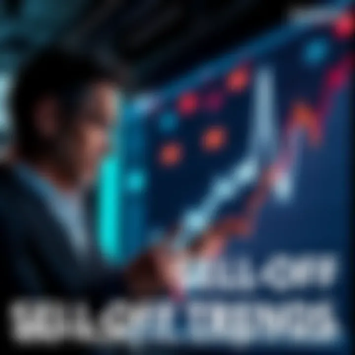 Graph showing downward trends in the market with investors looking concerned.