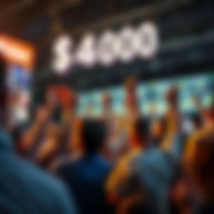 People celebrating as market prices jump to $400, showing excitement and optimism