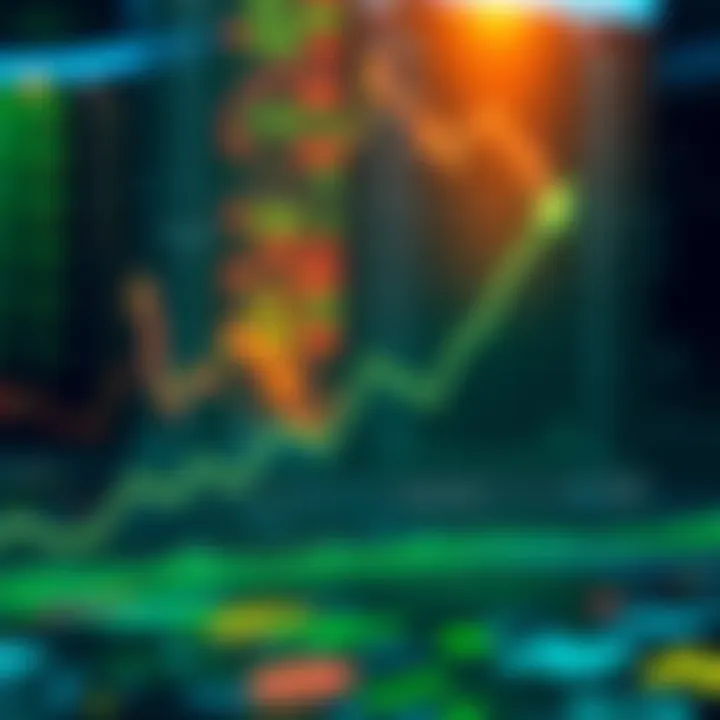 A graph showing upward market trends in green, symbolizing positive growth and investment opportunities.