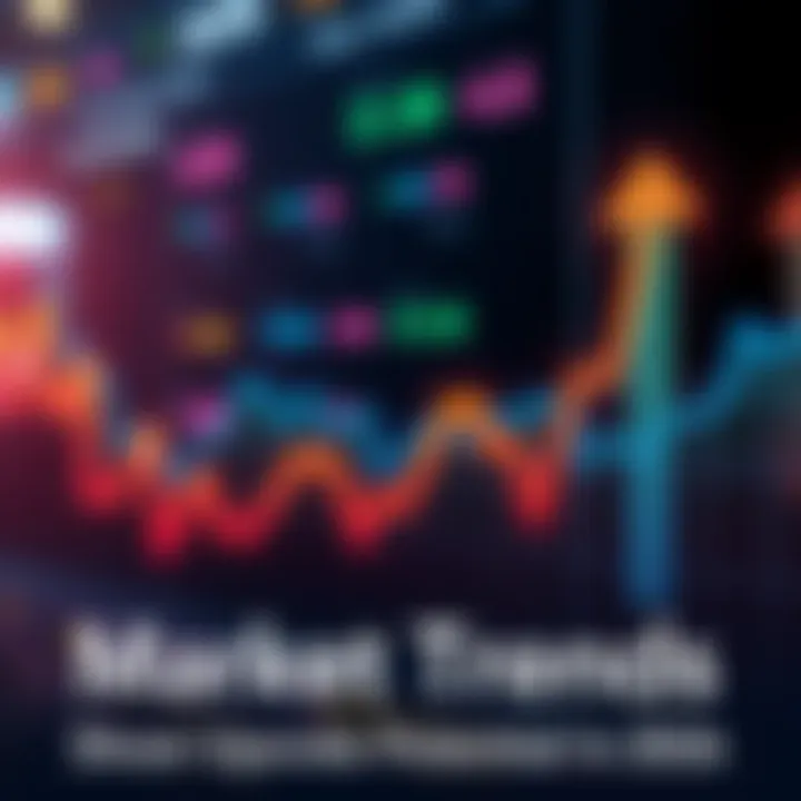 A graph showing an upward trend in market prices with arrows indicating growth and optimism among traders.