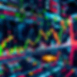 Market Volatility Concept A visual representation of fluctuating stock and cryptocurrency graphs, symbolizing investment losses and gains.