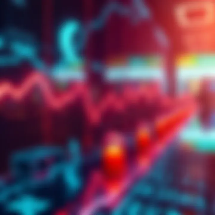 A graphic showing a downward trend in market activity with symbols of money being withdrawn from platforms