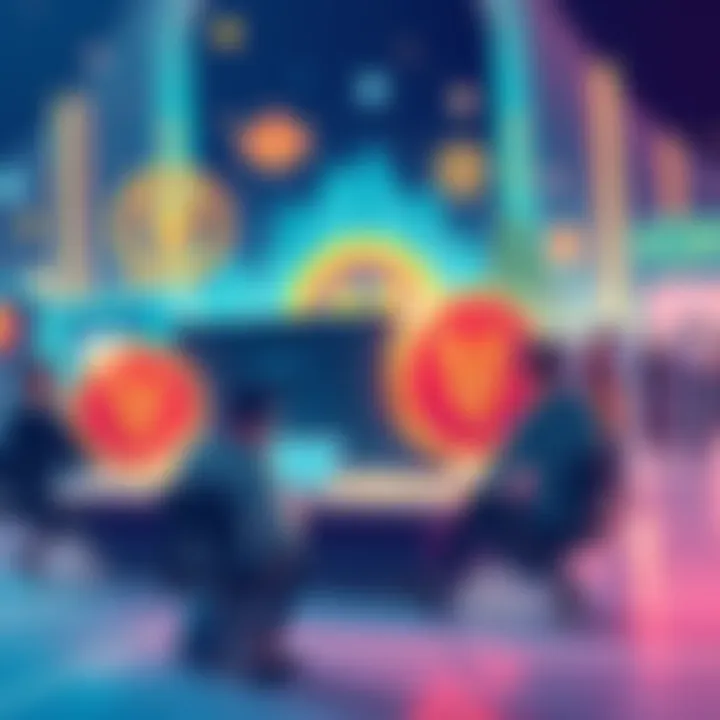 Illustration of MATIC tokens and Loopring platform with community discussions