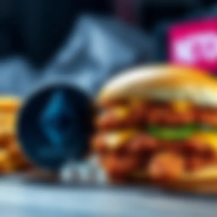 A McChicken sandwich next to an Ethereum symbol, illustrating the surprising financial trend where fast food outperforms cryptocurrency.