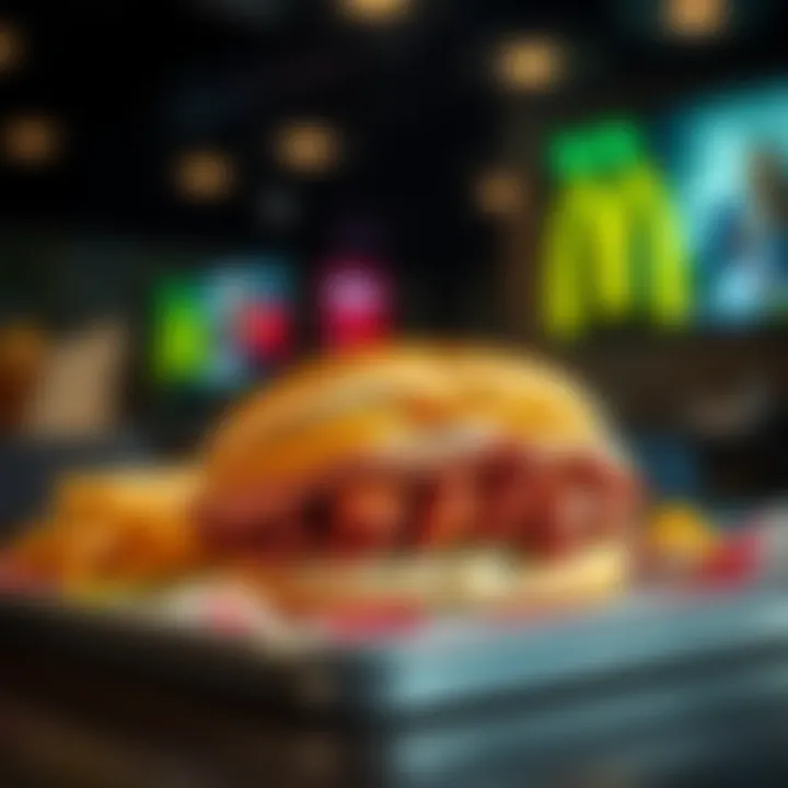 The McRib sandwich on a tray with pickles and onions, ready to be enjoyed by fans.