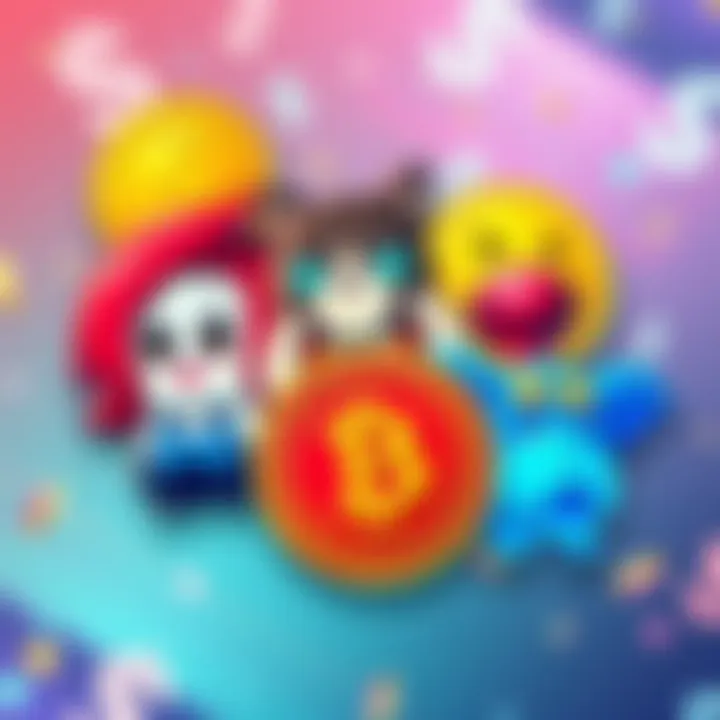 A colorful graphic featuring popular meme coins like Toshi, Pepe, Doge, Shib, and Pengu with dollar signs in the background