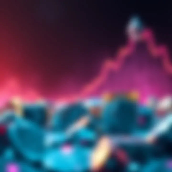 A visual representation of the 85% drop in meme coins with Ethereum rising in the background, indicating a shift in investment focus.