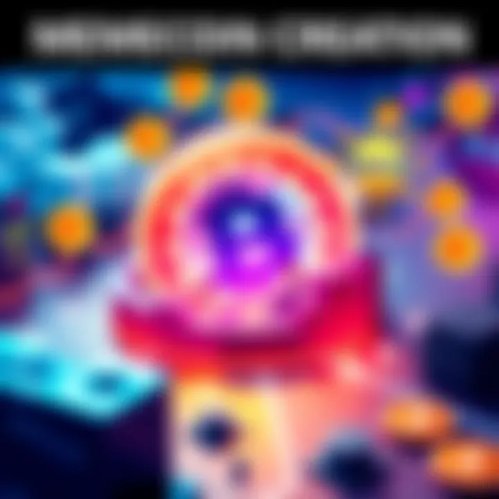 A visual guide showing the steps involved in creating a memecoin, highlighting costs, potential scams, and tips for safety.