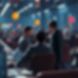 People discussing the removal of a memecoin at a forum, raising free speech issues, with visual elements representing tokens and free speech symbols.