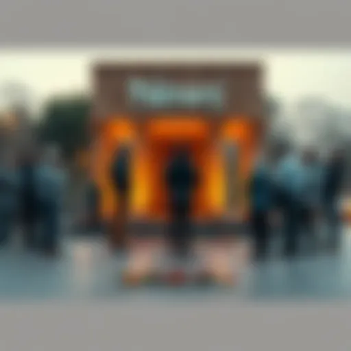 A group of people gathered around a historical memorial, engaging in discussion and reflection about the past, with flowers laid at the base.